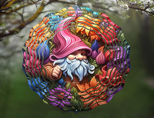 3D looking Gnome Wind Spinner